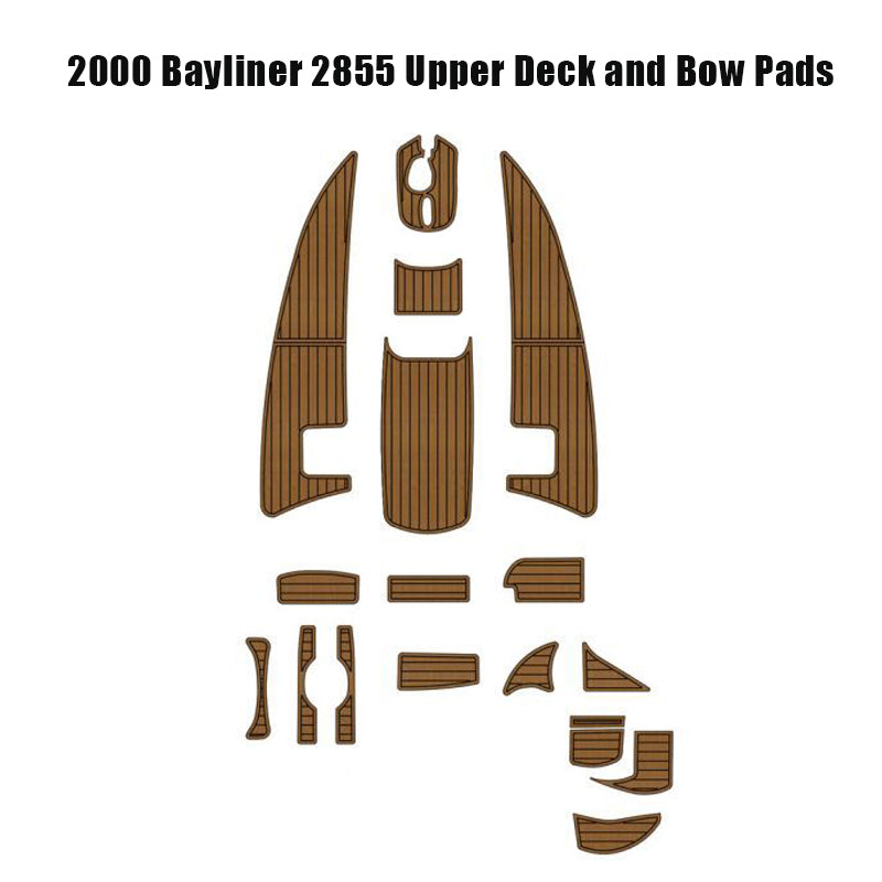 2000 Bayliner 2855 Upper Deck and Bow Pads Boat EVA Foam Faux Teak Deck Floor Mat HzKaiCun