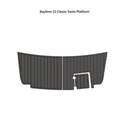 Custom‑Cut EVA Foam Boat Deck Mat for Bayliner 23 Classic Swim Platform, Self‑Adhesive Faux Teak Marine Non‑Slip Flooring Pad HzKaiCun