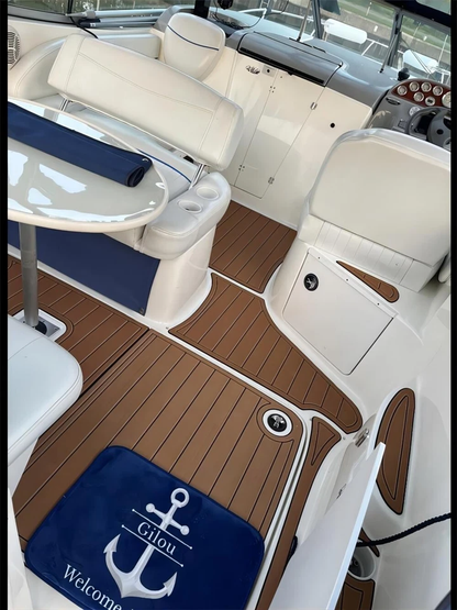 Custom Waterproof UV Resistant Anti-Skid EVA Teak Deck Flooring Mat SeaDek MarineMat Gatorstep Style Compatible with 2001 Bayliner 2655 Boat HzKaiCun