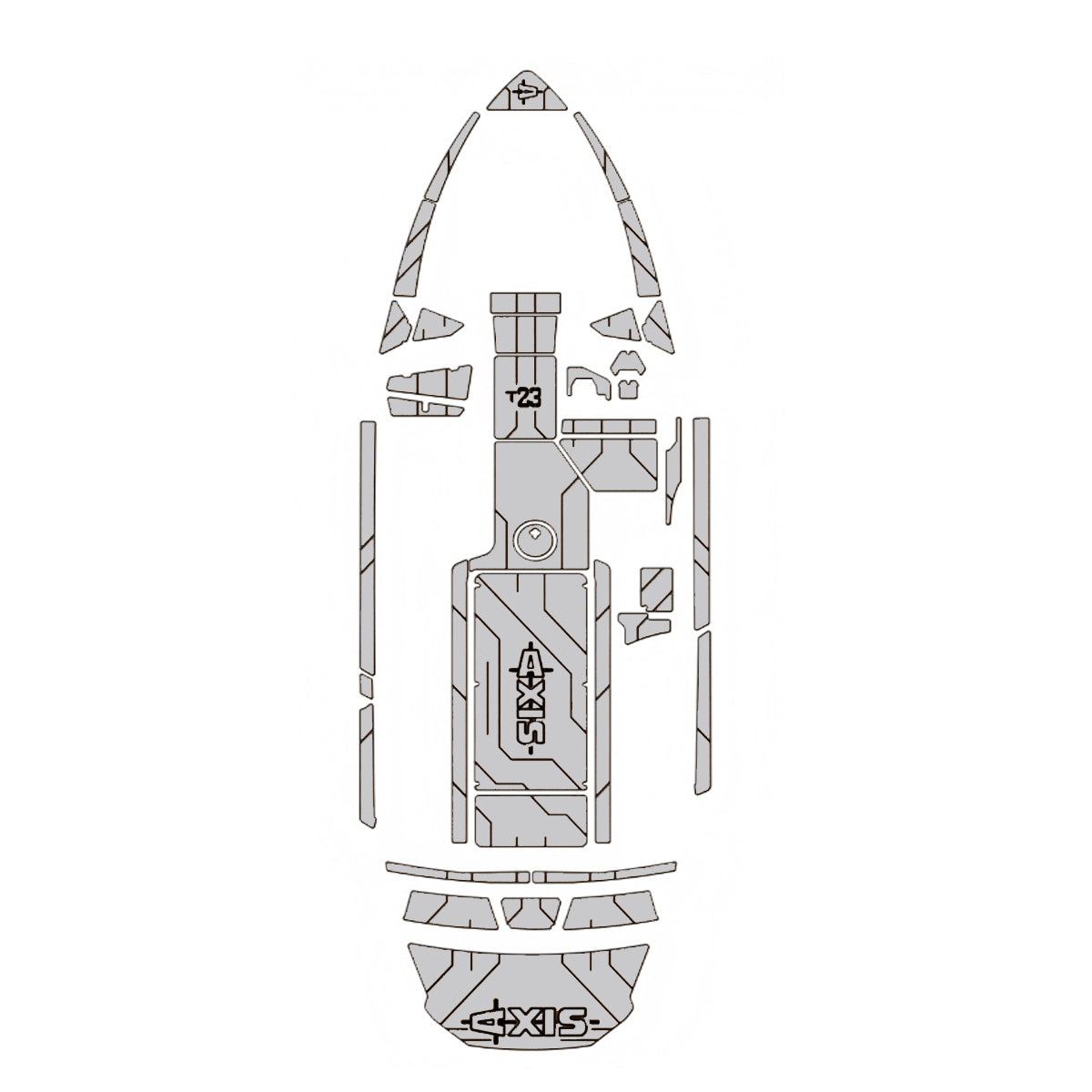 Custom EVA Foam Anti-Slip Deck Mat for 2023 Axis T235 Swim Platform Cockpit, 3M Self-Adhesive Faux Teak Marine Boat Floor Pad, SeaDek MarineMat Gatorstep Style Flooring HzKaiCun