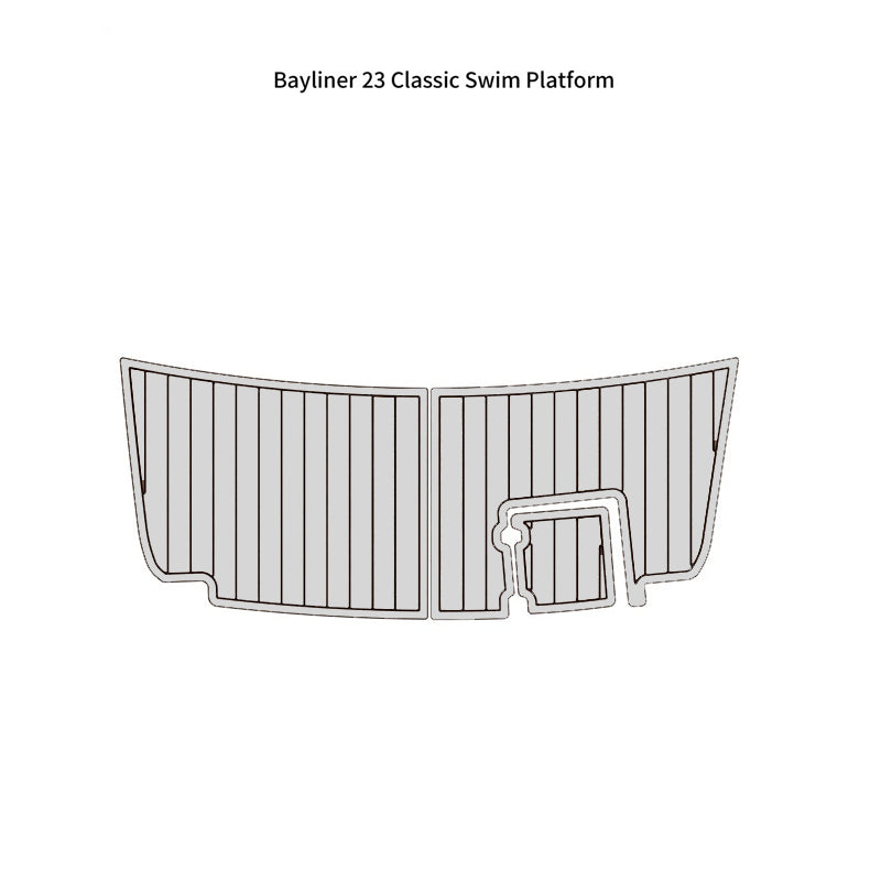 Custom‑Cut EVA Foam Boat Deck Mat for Bayliner 23 Classic Swim Platform, Self‑Adhesive Faux Teak Marine Non‑Slip Flooring Pad HzKaiCun