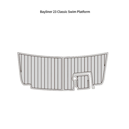 Custom‑Cut EVA Foam Boat Deck Mat for Bayliner 23 Classic Swim Platform, Self‑Adhesive Faux Teak Marine Non‑Slip Flooring Pad HzKaiCun
