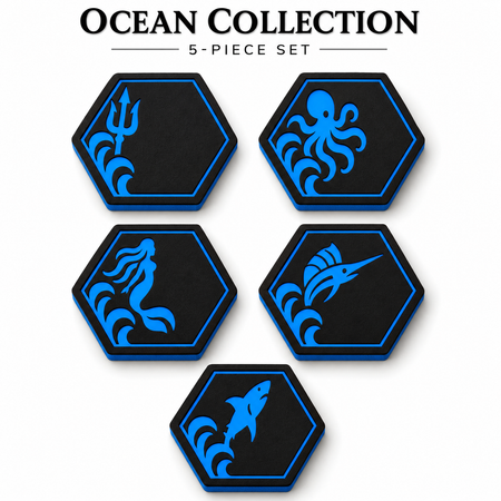 EVA Dice Rolling Mats – 5-Piece Set, 12" Hexagon Mats for Family Game Night HzKaiCun