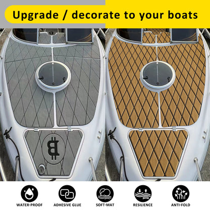 3M Self Adhesive EVA Foam Sheet - Light Brown and Black Large Diamond Boat Flooring Marine Decking HzKaiCun