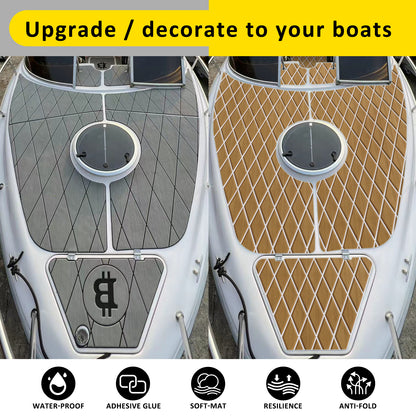 3M Self Adhesive EVA Foam Sheet - Light Brown and White Large Diamond Boat Flooring Marine Decking HzKaiCun