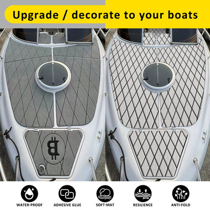 3M Self Adhesive EVA Foam Sheet - Light Gray and Black Large Diamond Boat Flooring Marine Decking HzKaiCun